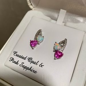 Cherry Gem Heart Earrings